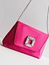  image of new-look-bright-pink-faux-snake-diamant-gem-broach-chain-clutch-bag