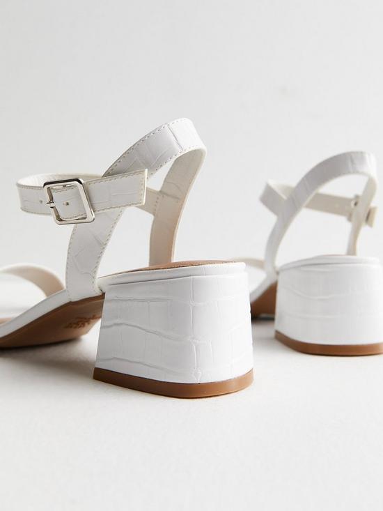 stillFront image of new-look-white-leather-look-2-part-block-heel-sandals