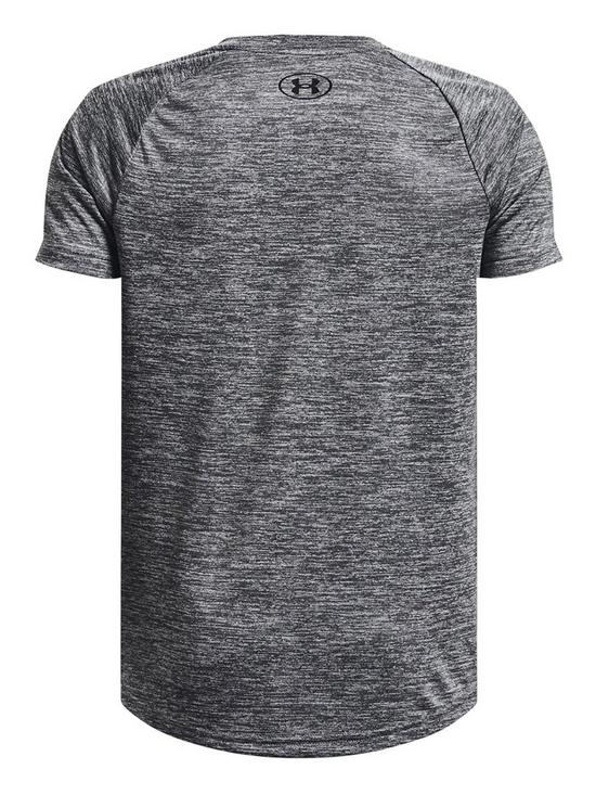 back image of under-armour-tech-20-short-sleeve-t-shirt-older-boys-grey