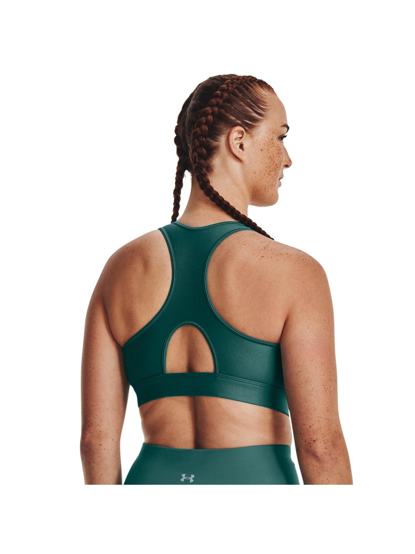 Under Armour Womens HeatGear Mid Padless Sports Bra Green XS :  : Fashion