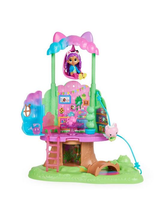 front image of gabbys-dollhouse-kitty-fairy-garden-treehouse