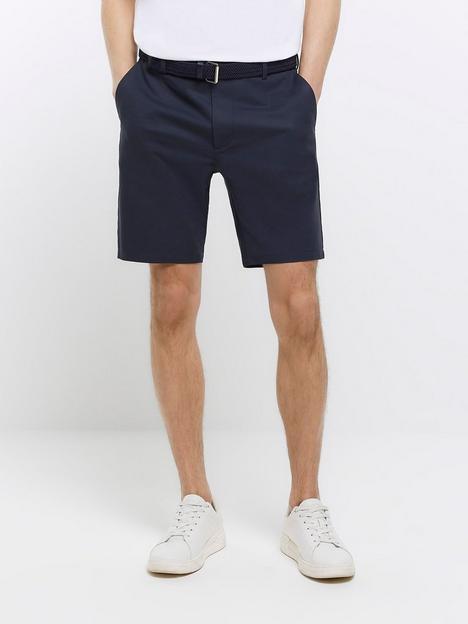 river-island-belted-chino-shorts-navy