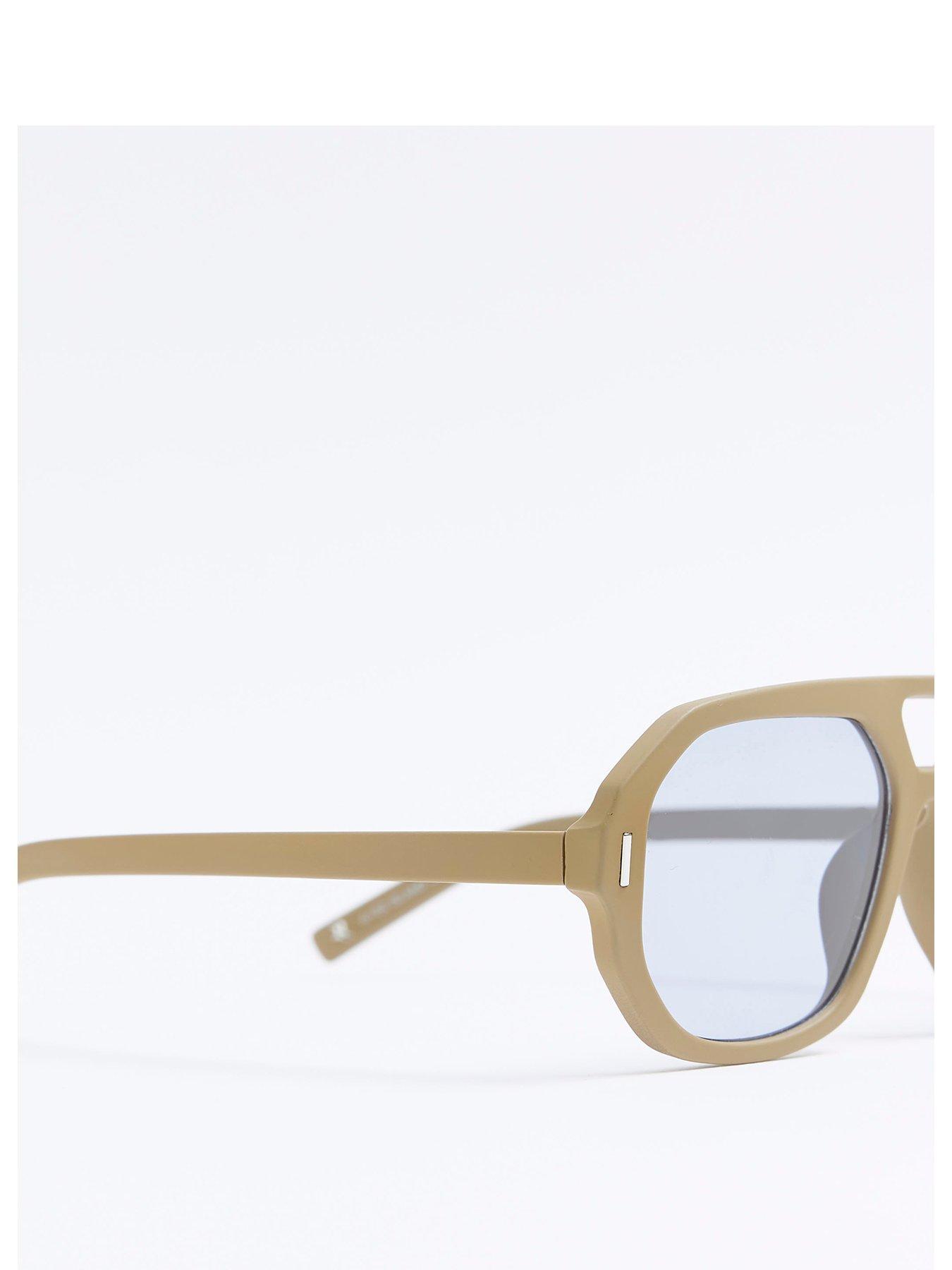  image of river-island-rubberised-navigator-sunglasses-brown