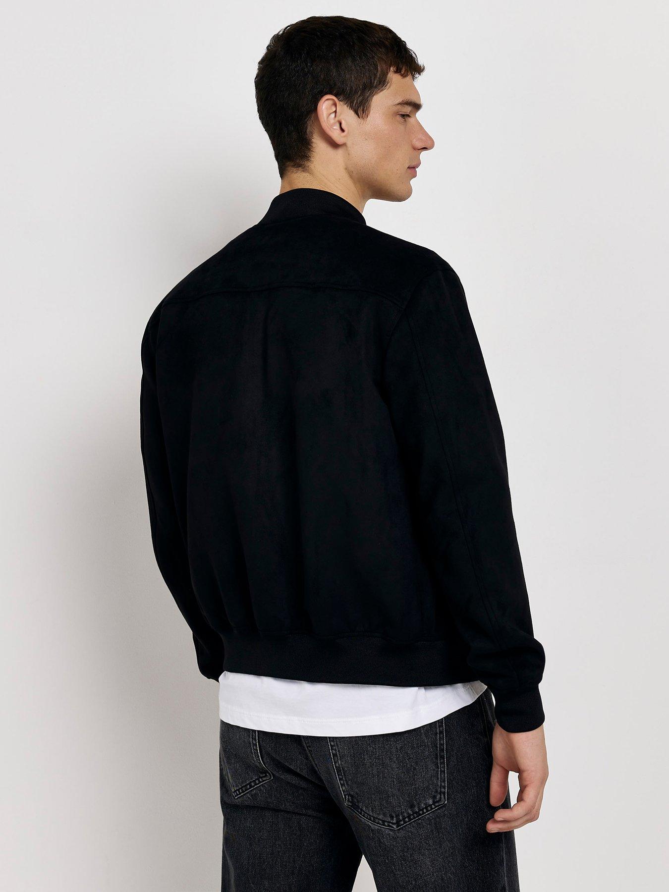  image of river-island-suedette-bomber-jacket-black