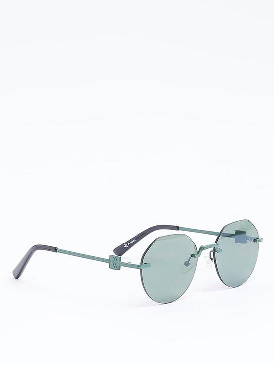 stillFront image of river-island-rimless-round-frame-sunglasses-green