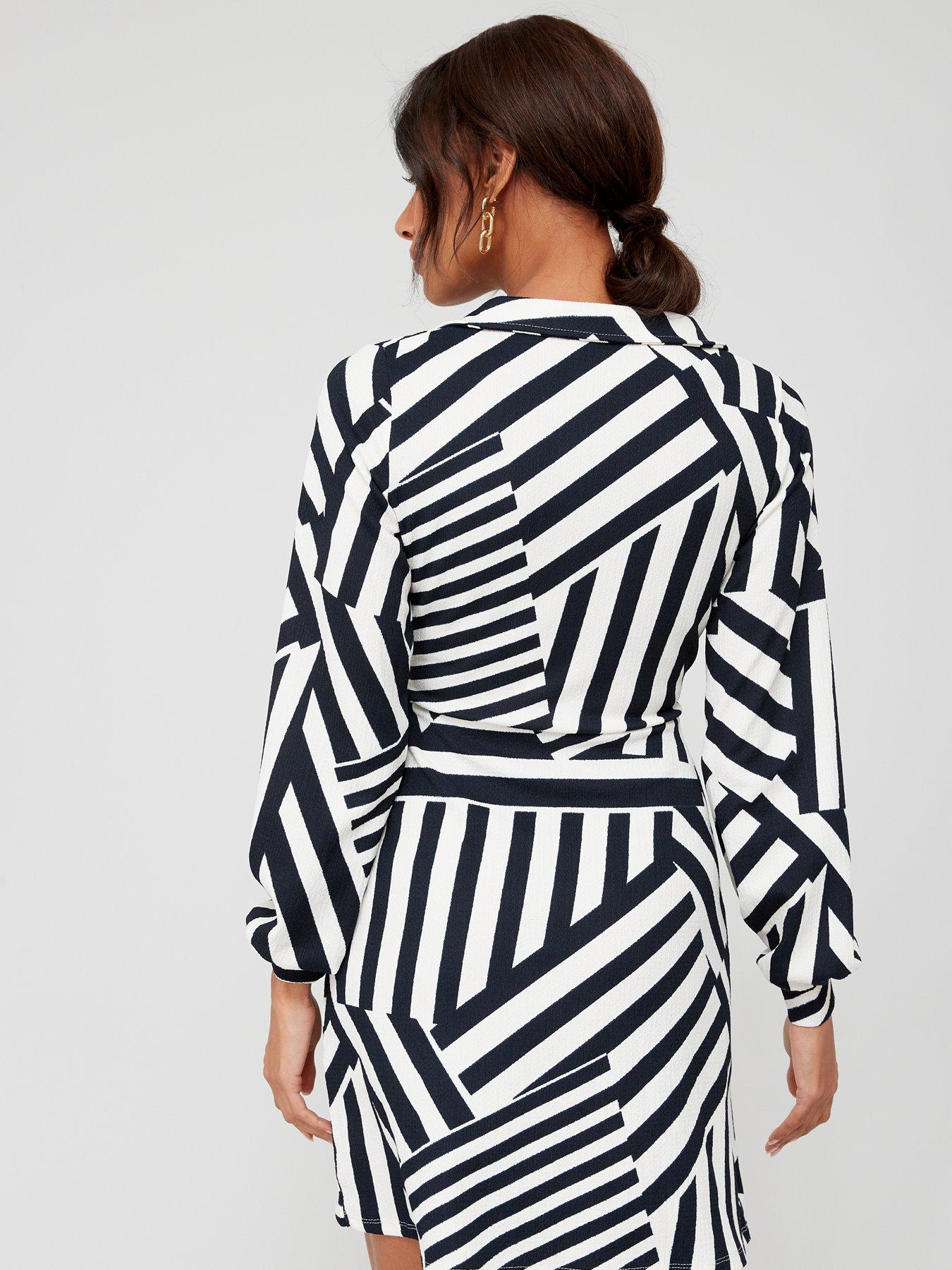 Multi stripe wrap dress sales