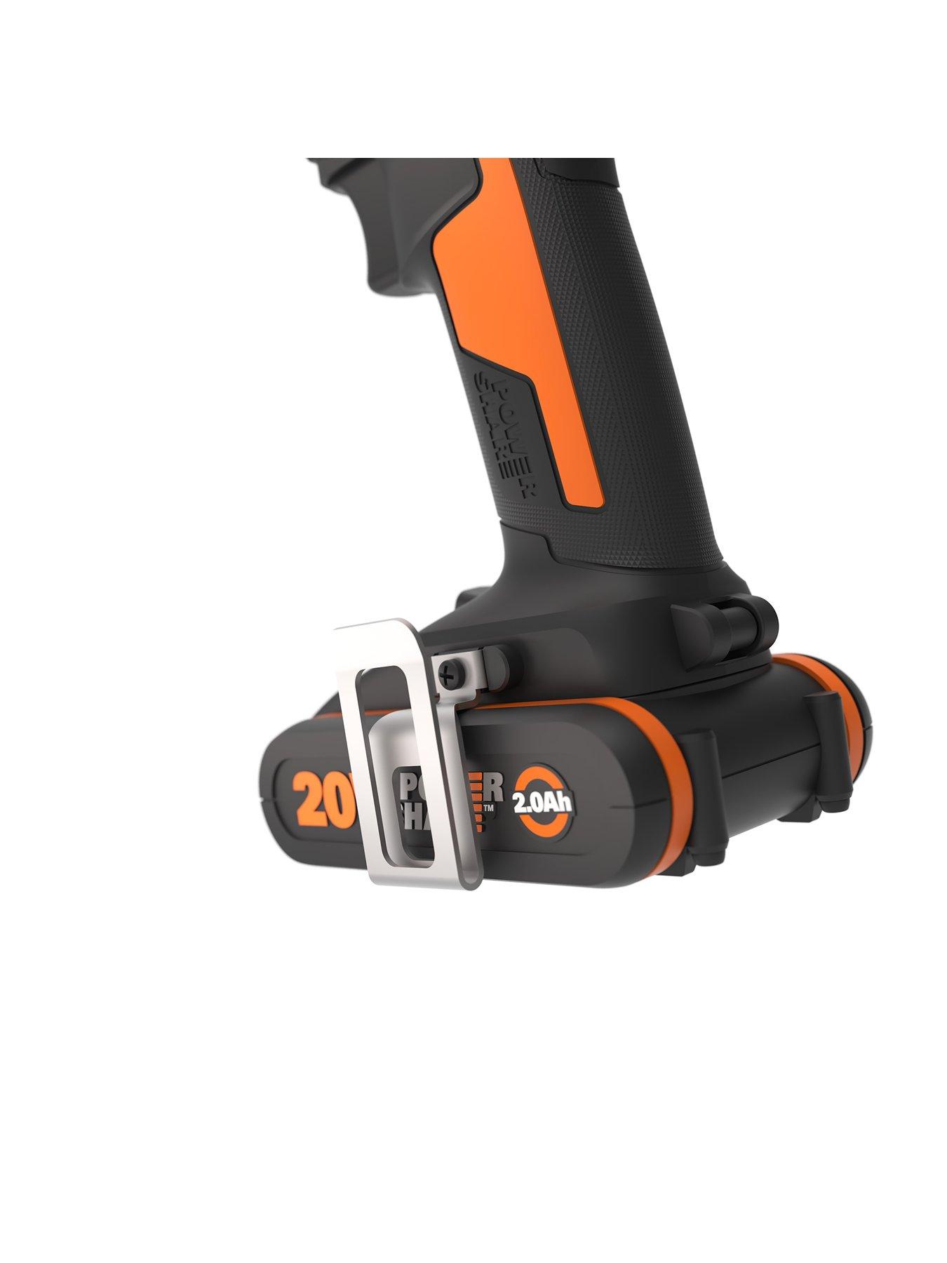  image of worx-20v-cordless-hammer-drill-with-x2-20ah-batteries-charger-amp-30pc-drill-bit-set