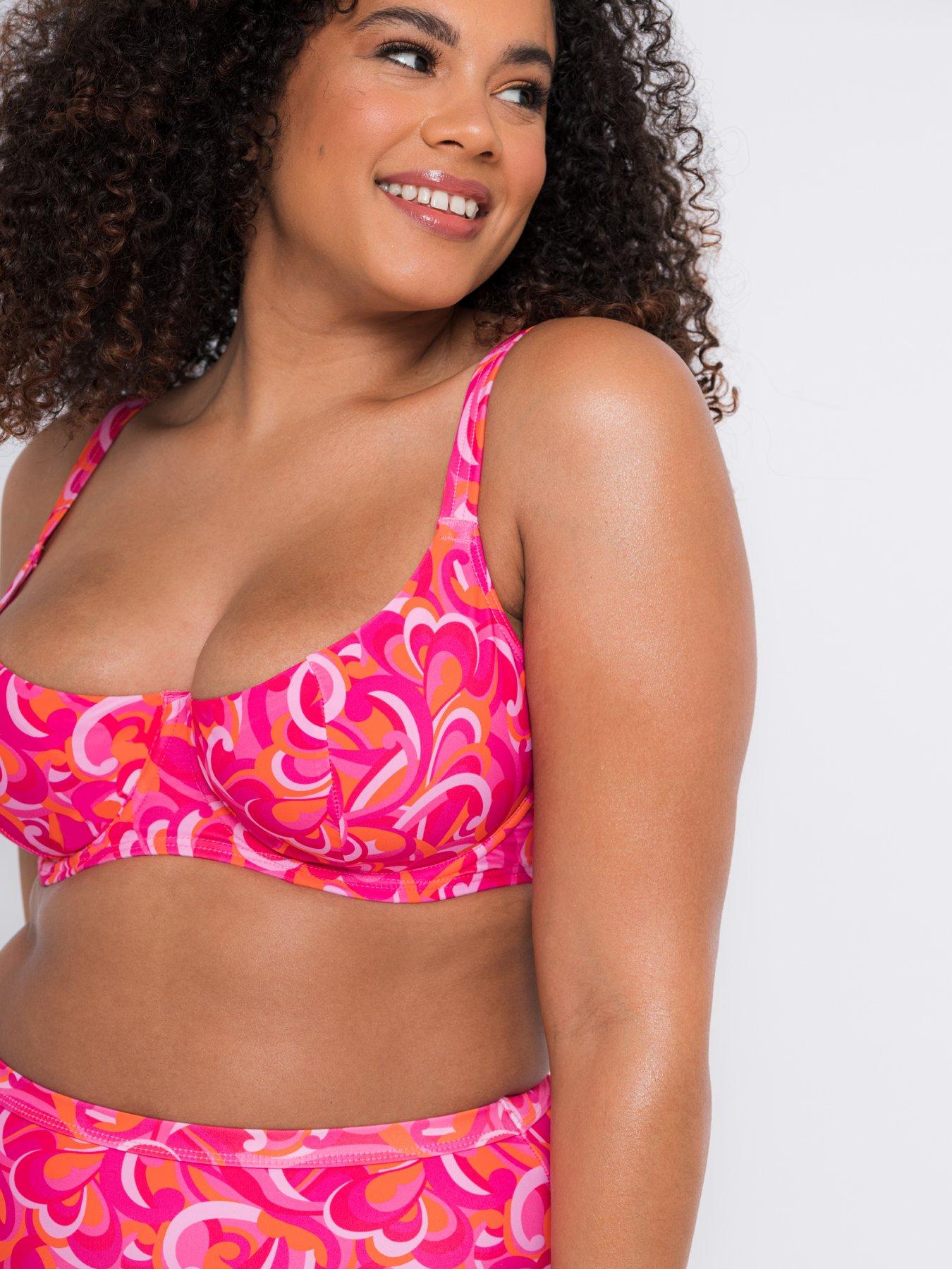  image of curvy-kate-retro-wave-balcony-bikini-print-mix