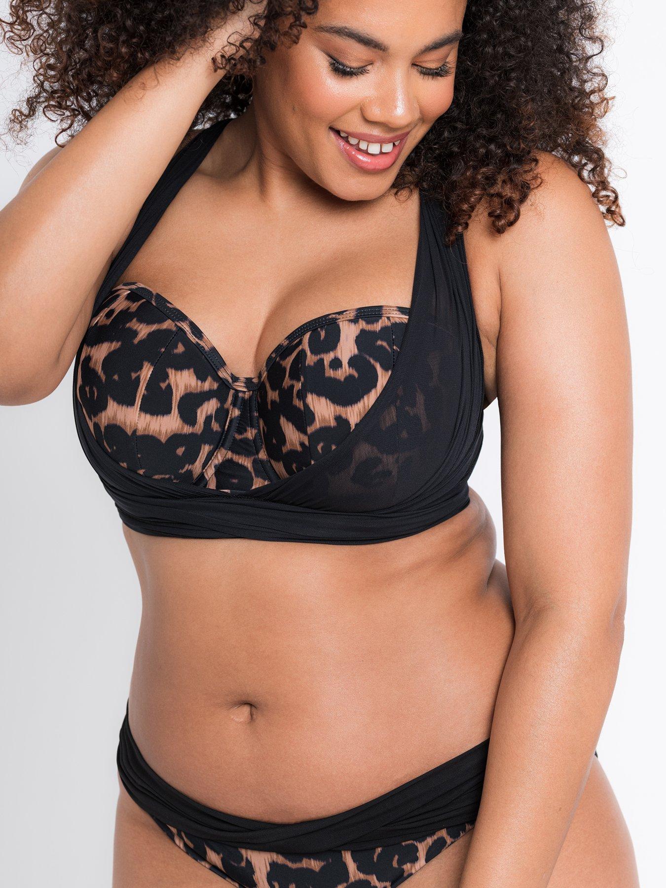 Curvy Kate Wrapsody Bandeau Bikini Top Leopard Print