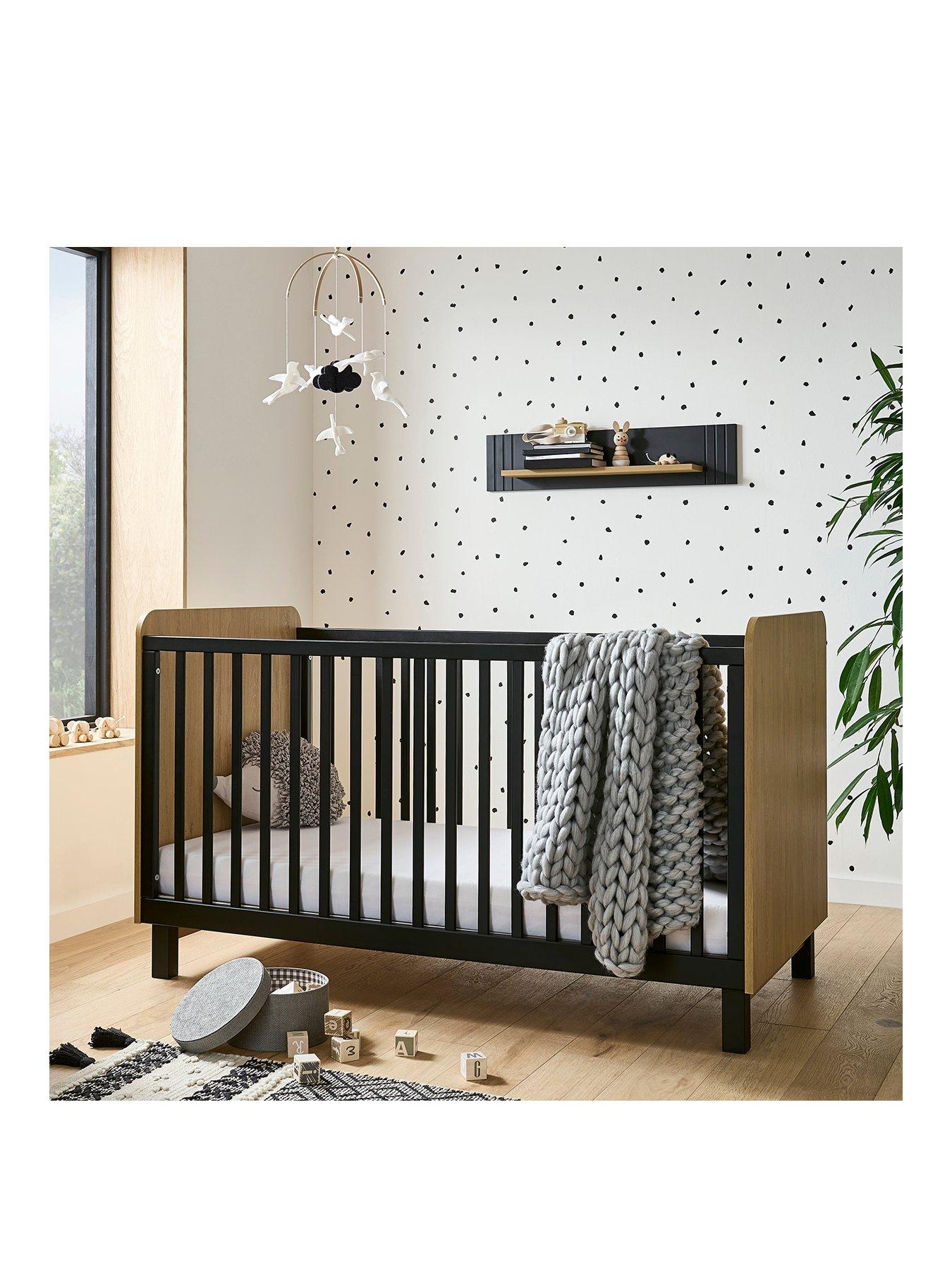 CuddleCo Rafi 2Piece Nursery Furniture Set Oak and Black