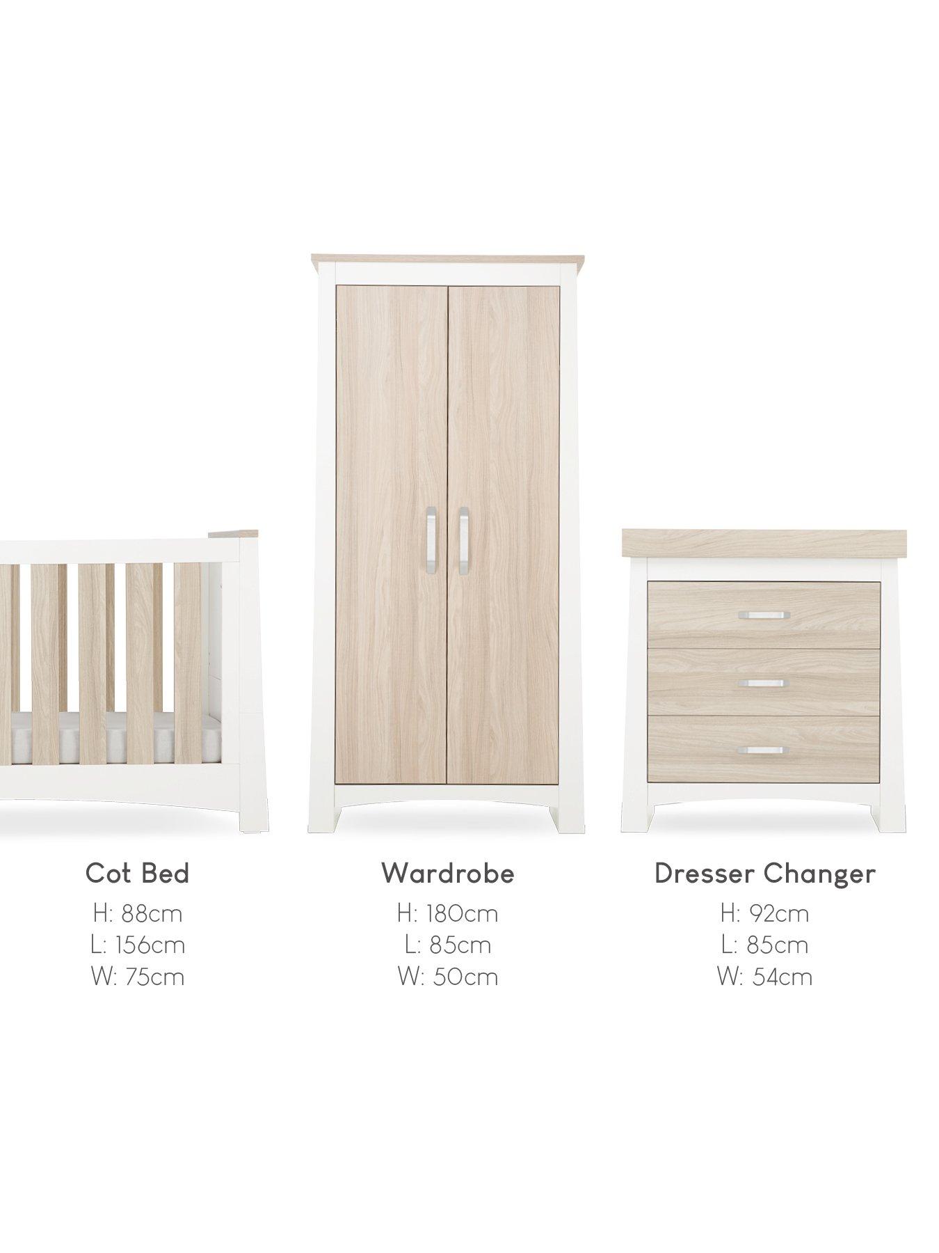  image of cuddleco-ada-3-piece-nursery-furniture-set-white-and-ash