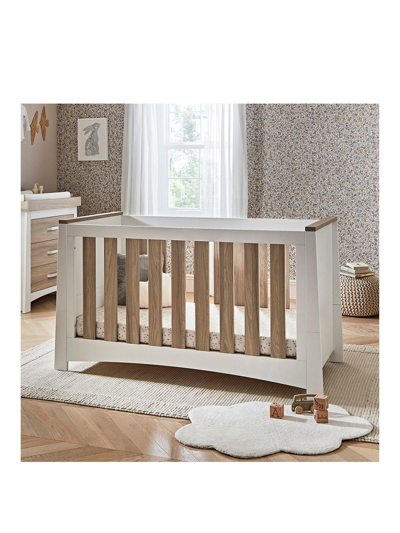  image of cuddleco-ada-2-piece-nursery-furniture-set-white-and-ash