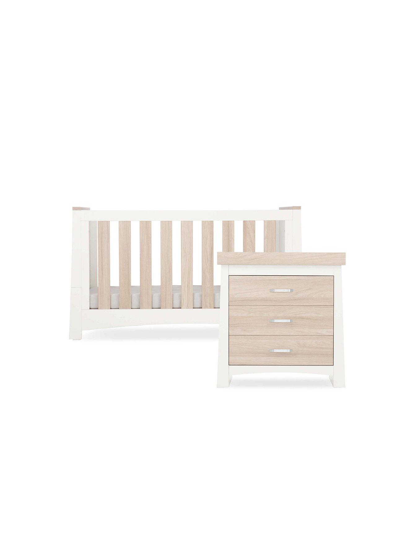  image of cuddleco-ada-2-piece-nursery-furniture-set-white-and-ash