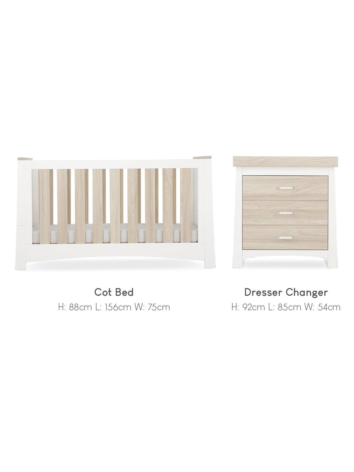  image of cuddleco-ada-2-piece-nursery-furniture-set-white-and-ash