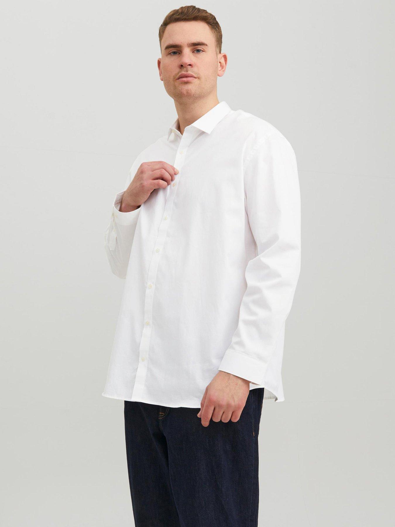  image of jack-jones-big-amptall-cardiff-shirt-white