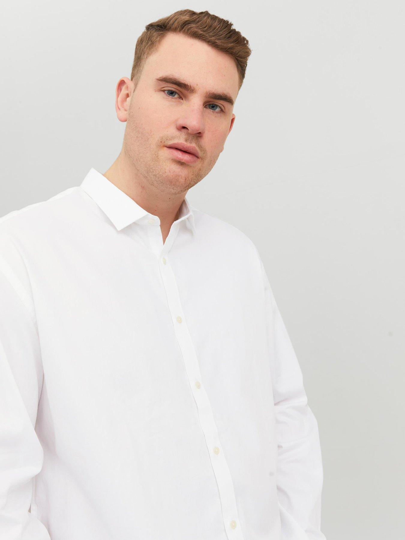  image of jack-jones-big-amptall-cardiff-shirt-white