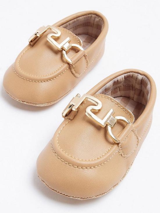 back image of river-island-baby-baby-boys-pu-loafers-beige