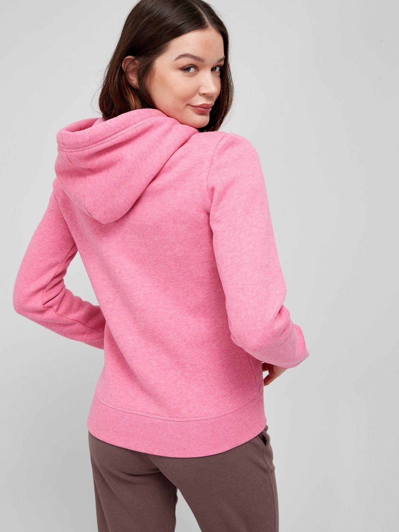  image of superdry-vintage-logo-embroidered-zip-hoodie-pink