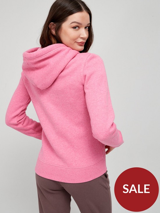 stillFront image of superdry-vintage-logo-embroidered-zip-hoodie-pink