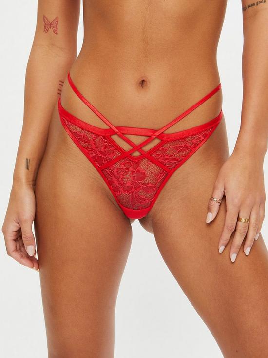 front image of ann-summers-knickers-the-ariel-thong-bright-red