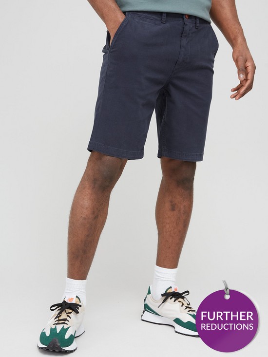 front image of superdry-officer-chino-shorts-navy
