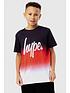  image of hype-boys-black-red-fade-script-t-shirt