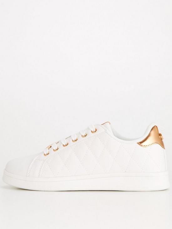 front image of elle-by-v-by-very-elle-sports-for-very-quilted-trainer-white
