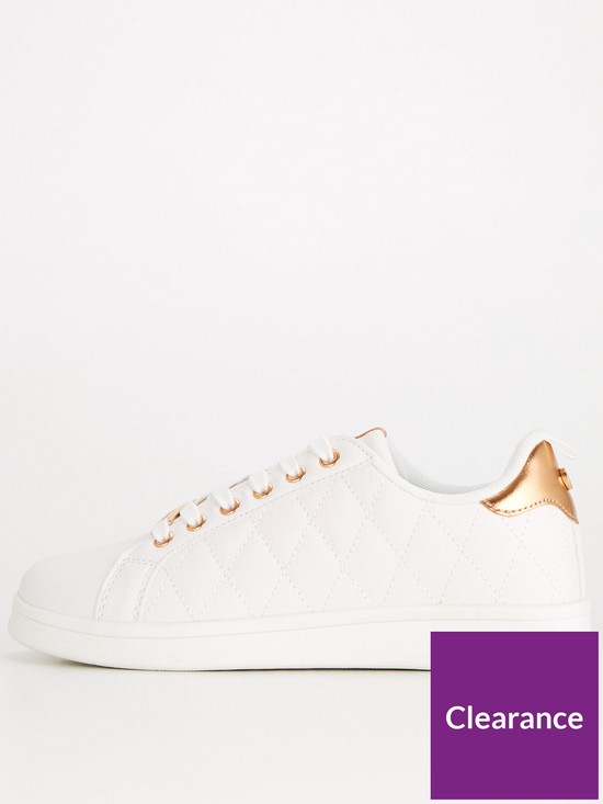 front image of elle-by-v-by-very-elle-sports-for-very-quilted-trainer-white