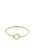  image of tommy-hilfiger-womens-gold-crystal-heart-bangle