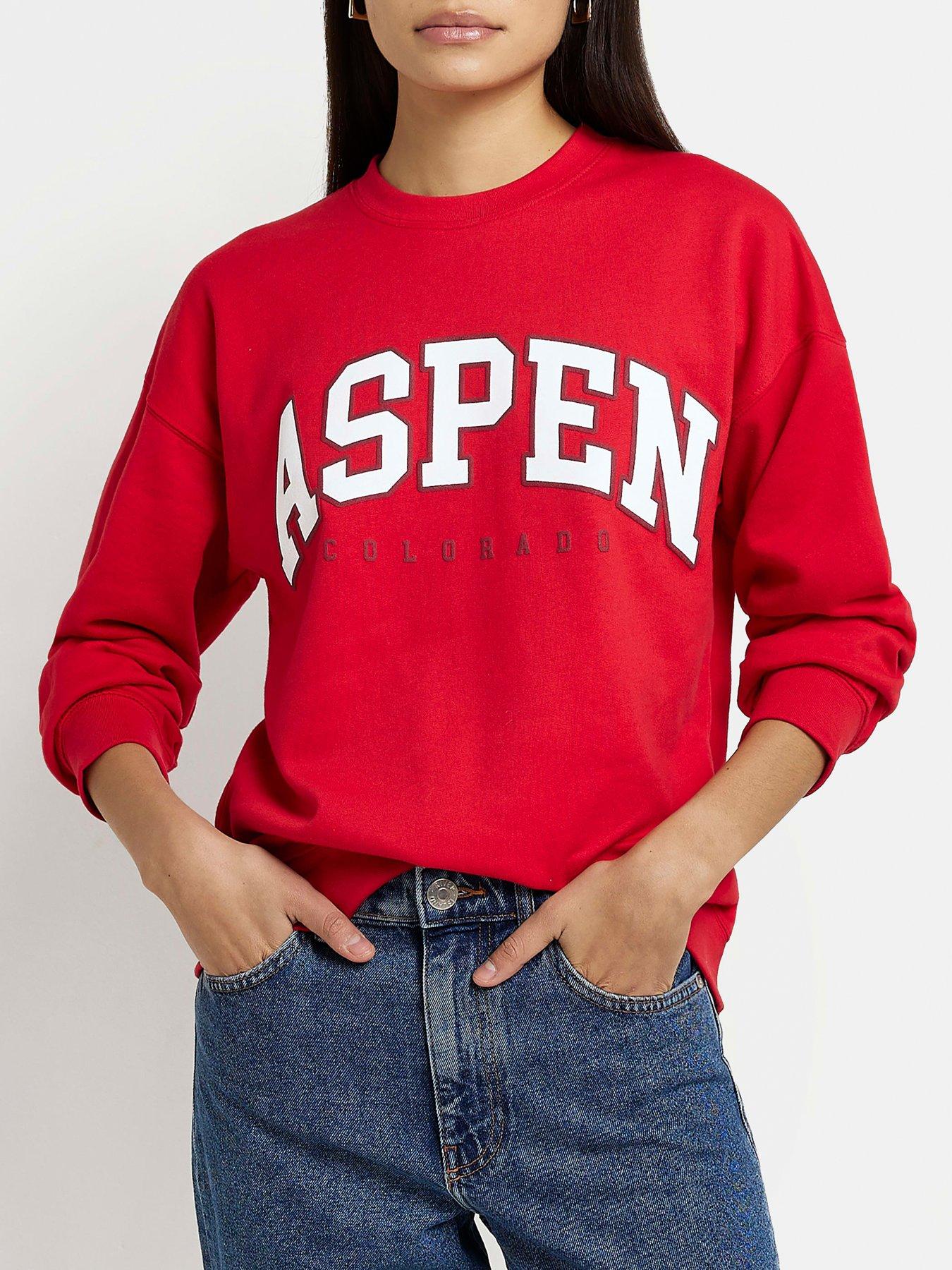 River Island Crew Neck Jumper Red littlewoods