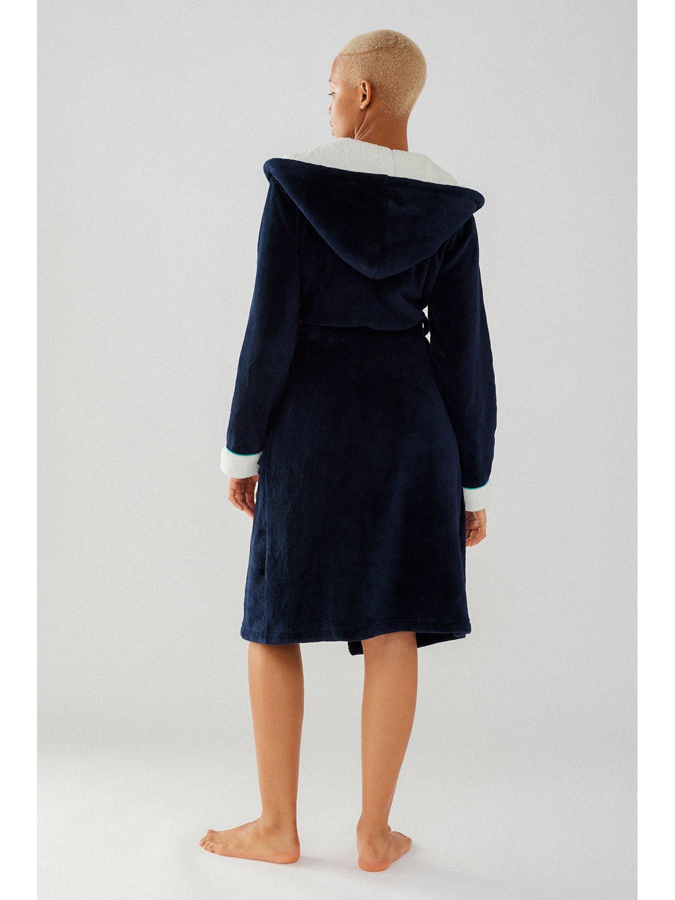 CHELSEA PEERS Fluffy Dressing Gown Navy