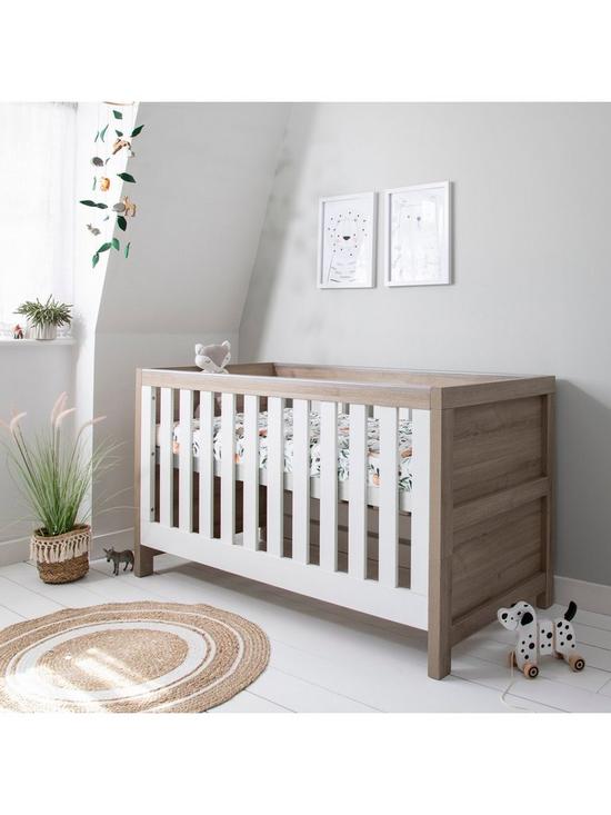 front image of tutti-bambini-modena-3-in-1-cot-bed-whiteoak