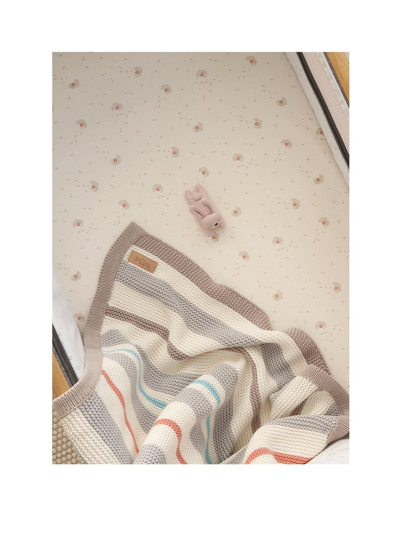 Tutti Bambini Bedside Crib Fitted Sheets 2pk Cocoon Cream/Grey