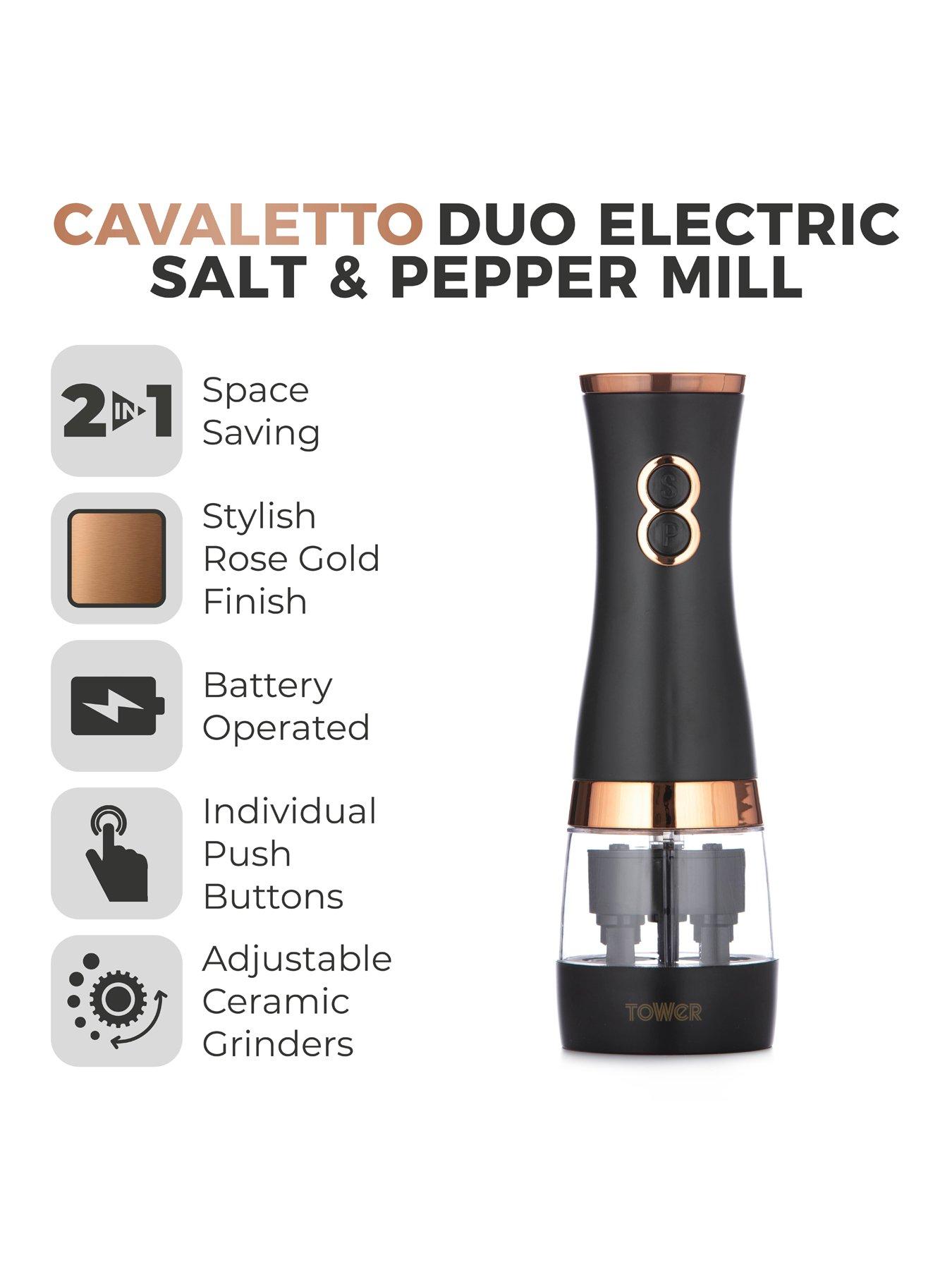  image of tower-cavaletto-duo-electric-salt-amp-pepper-mill-black