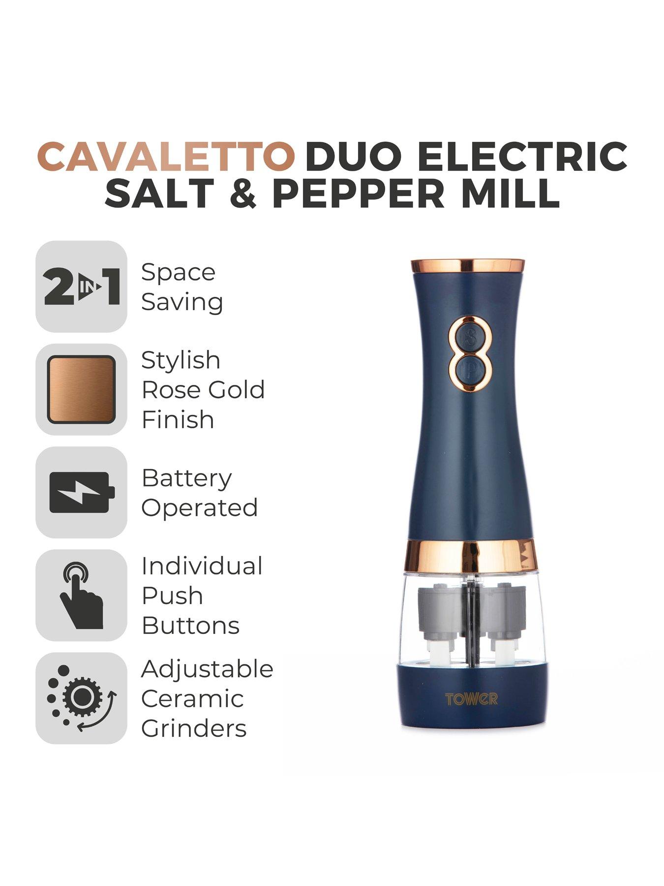 Tower Cavaletto Duo Electric Salt & Pepper Mill in Navy