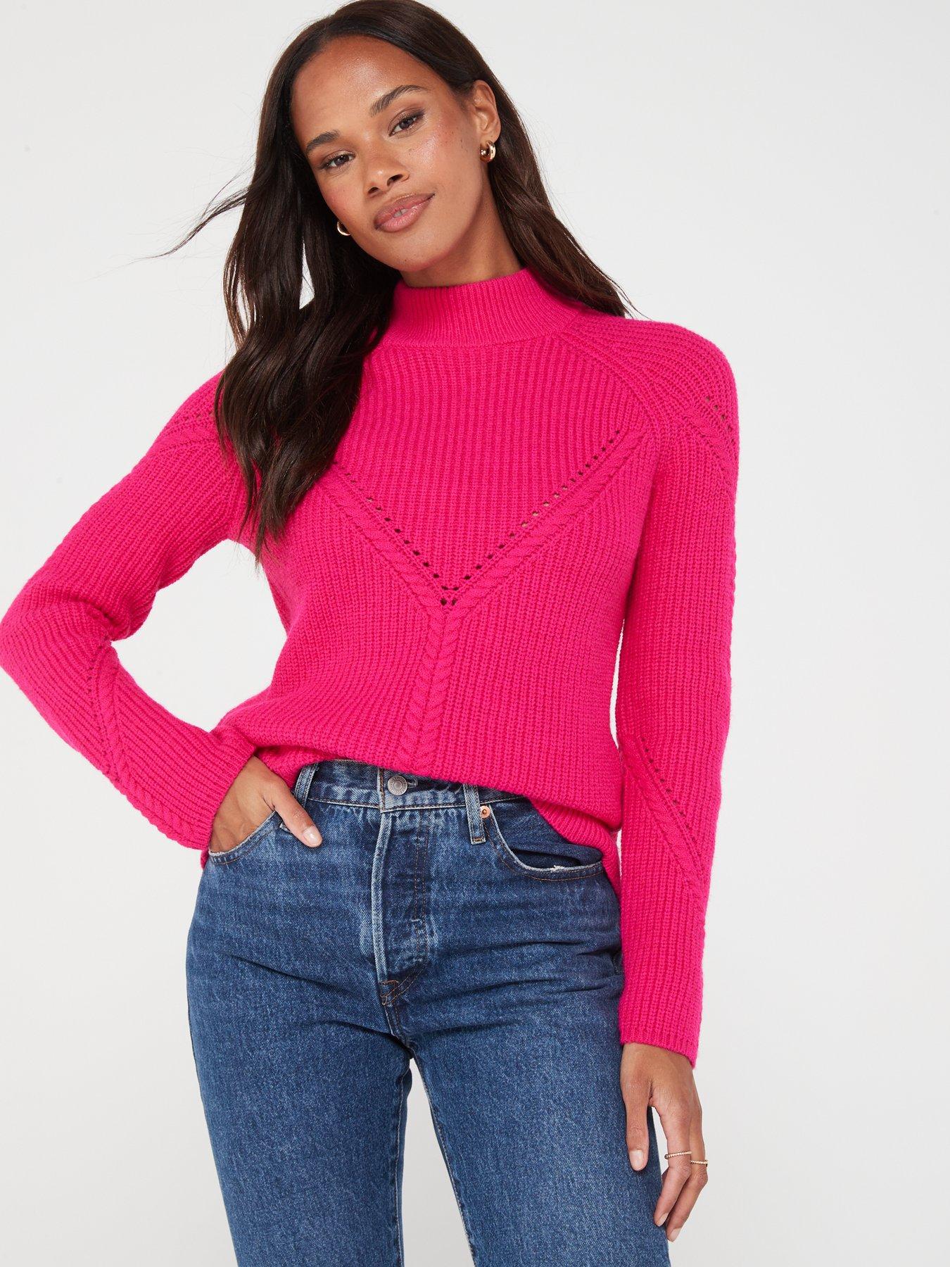 Pink pointelle clearance jumper