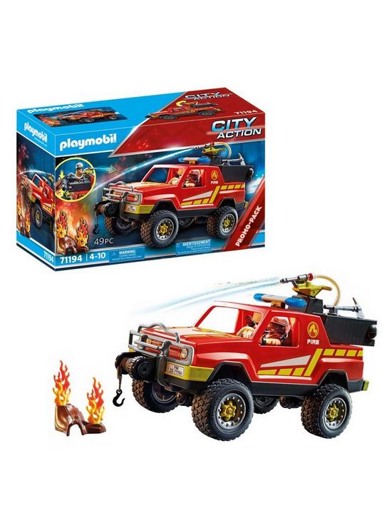 front image of playmobil-71194-city-action-fire-truck