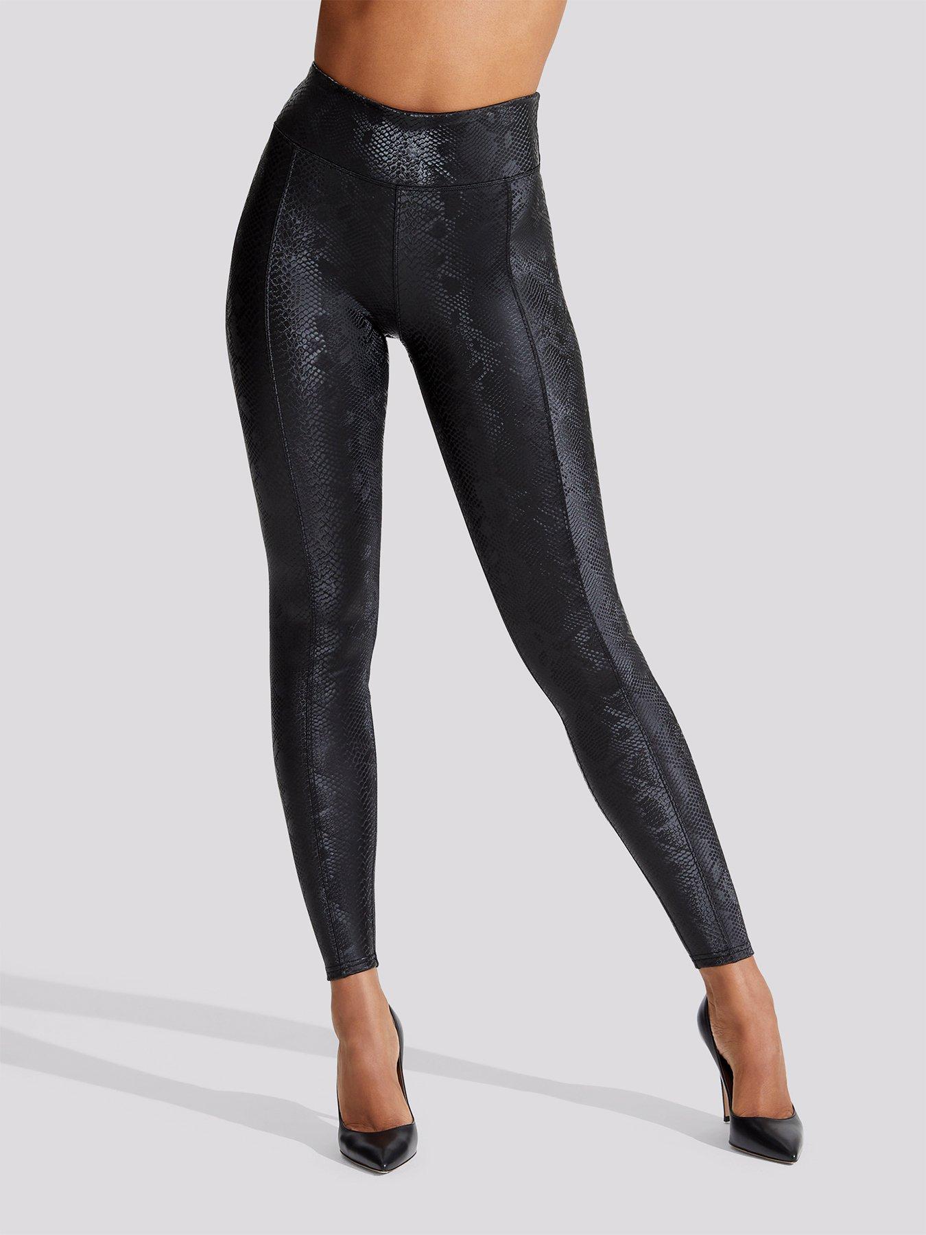 Ann Summers Hosiery Pu Snake Seamed Leggings - Black