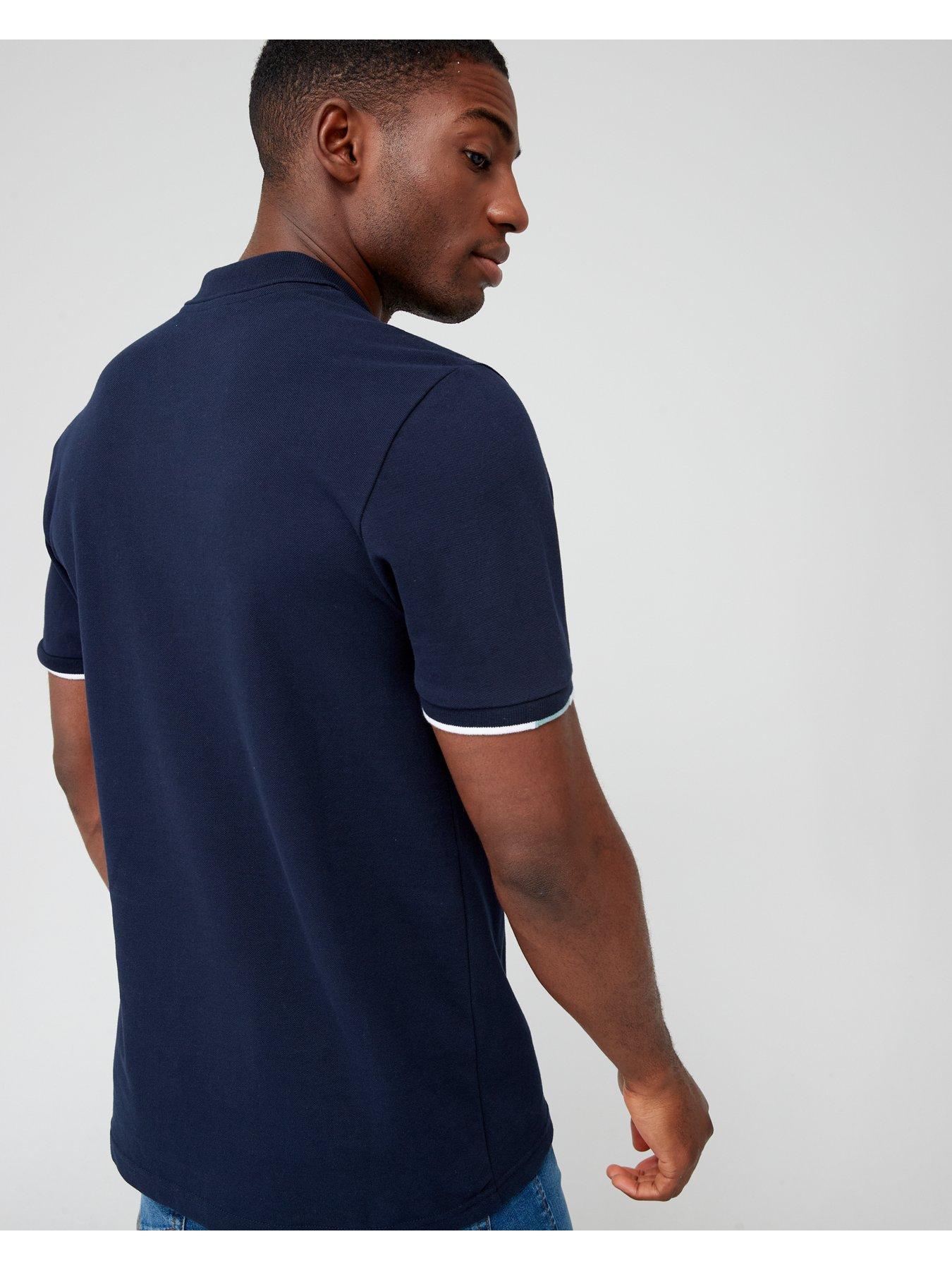 Everyday Tipped Placket Pique Polo Shirt - Navy | littlewoods.com