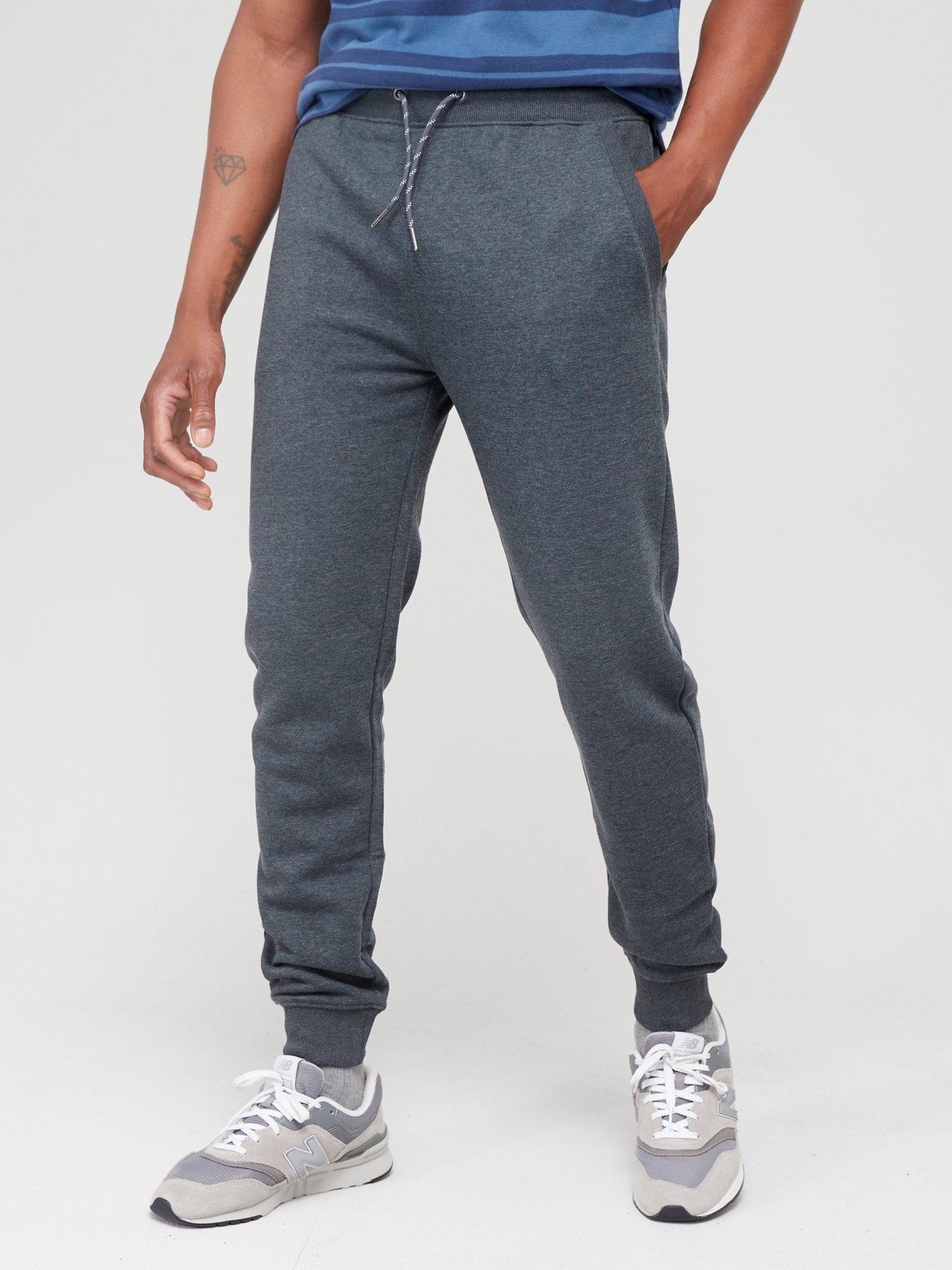 Mens grey cheap tapered joggers