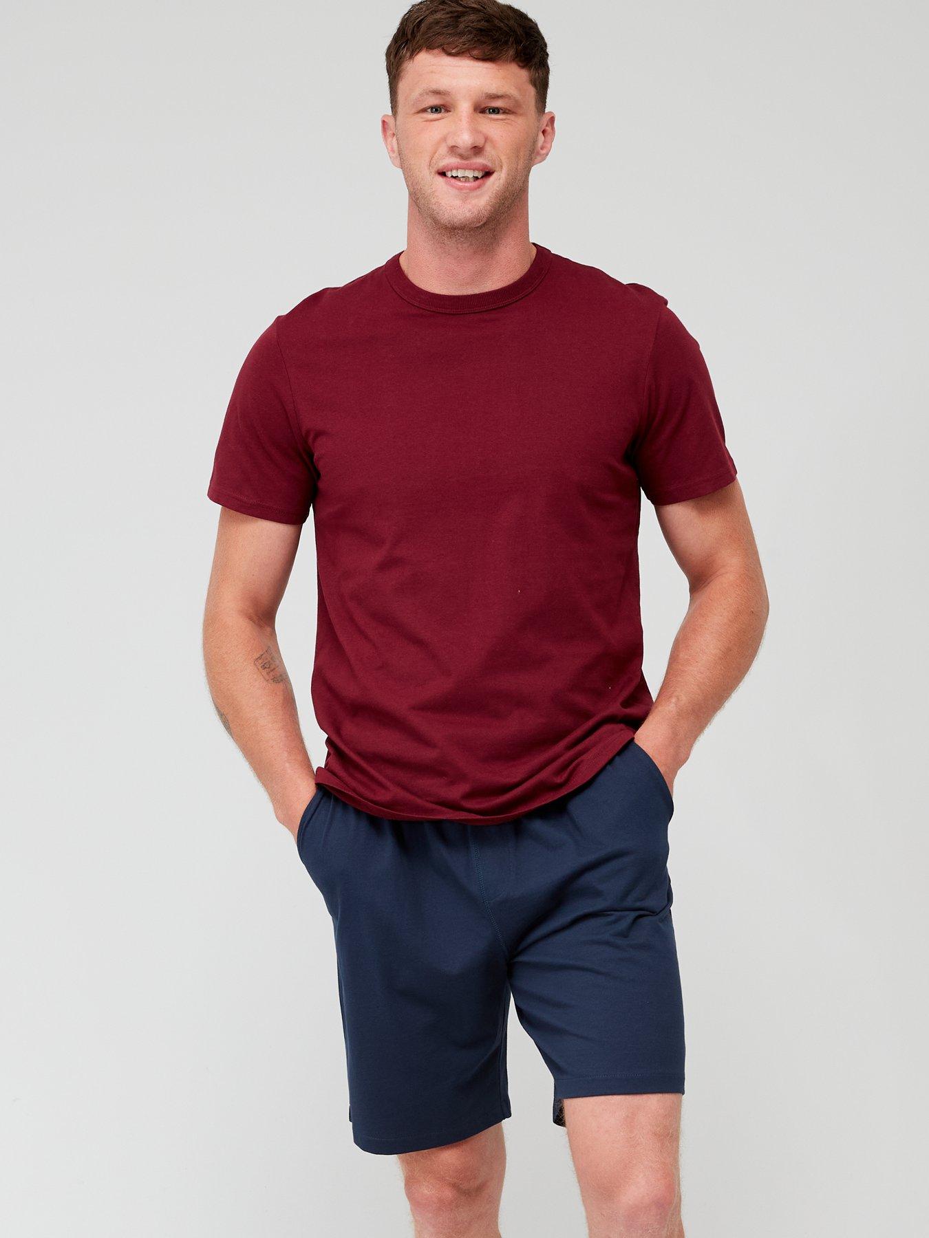 undefined T-shirt Shorts PJ Set - Red/Navy
