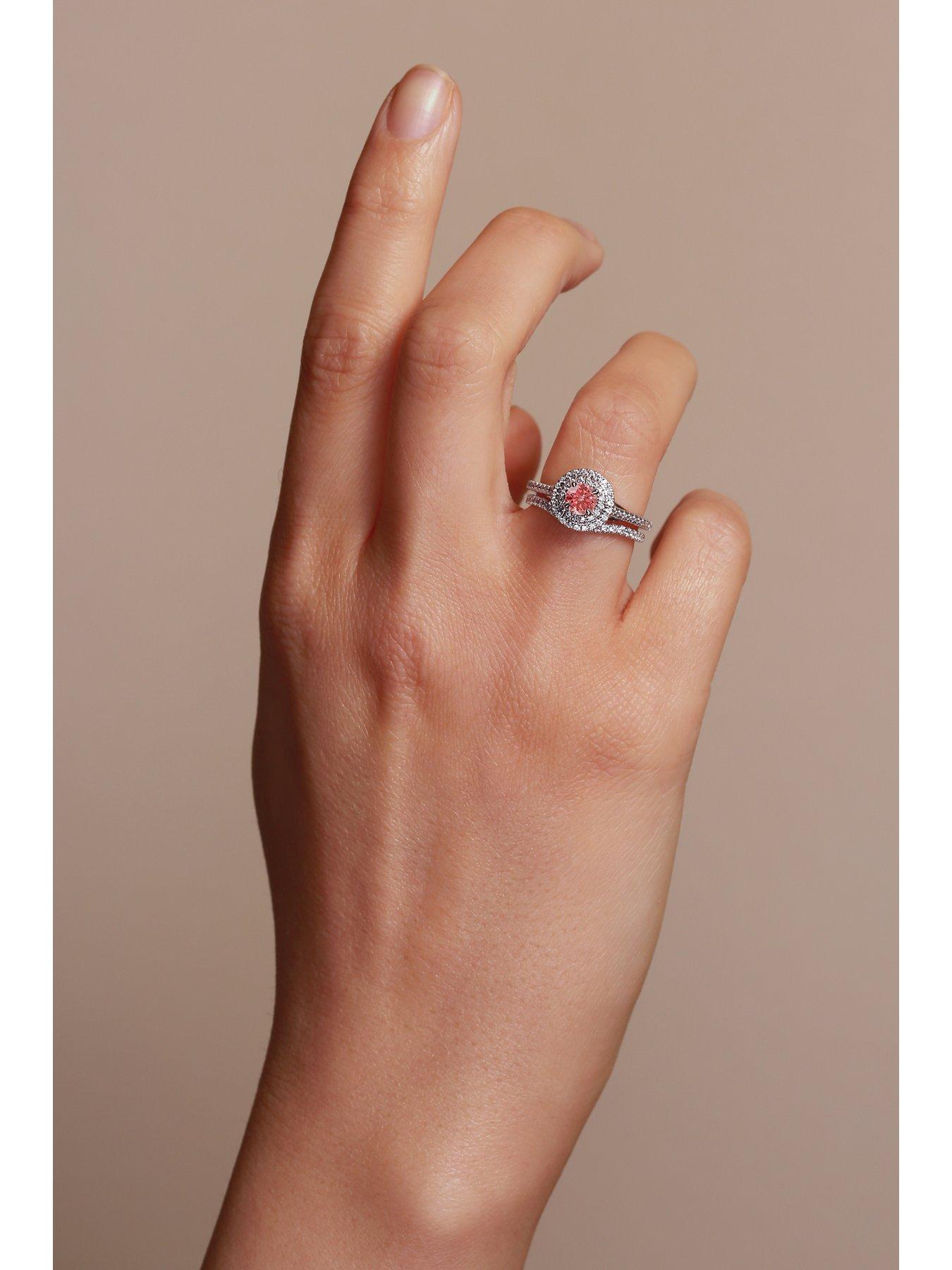  image of created-brilliance-sienna-18ct-gold-070ct-lab-grown-pink-diamond-engagement-ring