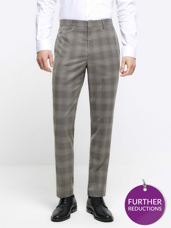 front image of river-island-check-suit-trousers-dez-sl-grey