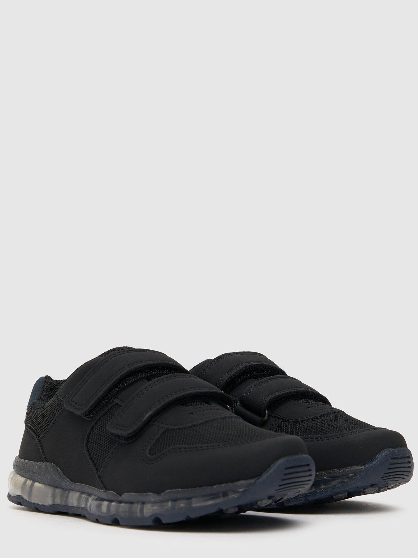 Junior black cheap velcro trainers