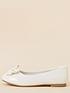  image of accessorize-girls-bow-ballerina-shoes-ivory