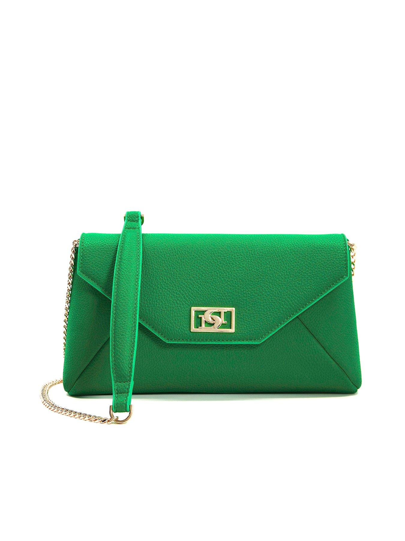 dune-london-elissa-branded-foldover-clutch-green-synthetic