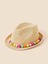  image of accessorize-girls-pom-pom-packable-trilby-multi