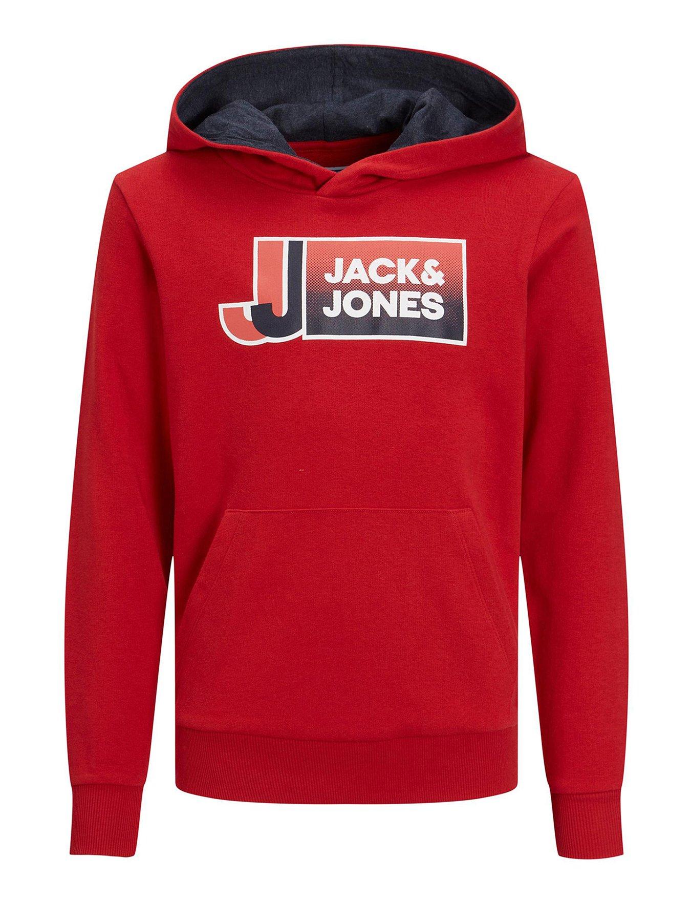  image of jack-jones-junior-boys-logan-sweat-hoody-red