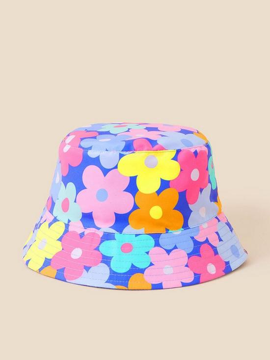 front image of accessorize-girls-retro-floral-bucket-hat-multi