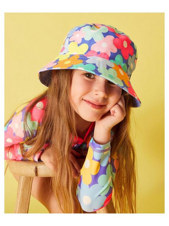 stillFront image of accessorize-girls-retro-floral-bucket-hat-multi